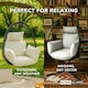 image 5 of Homescapes Luxury Waterproof Egg Chair Cushion With Headrest - Natural