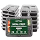 image 1 of 34oz Black 3 Compartment Meal Prep Containers With Lid Plastic Microwave Safe Food Storage Box 20pc
