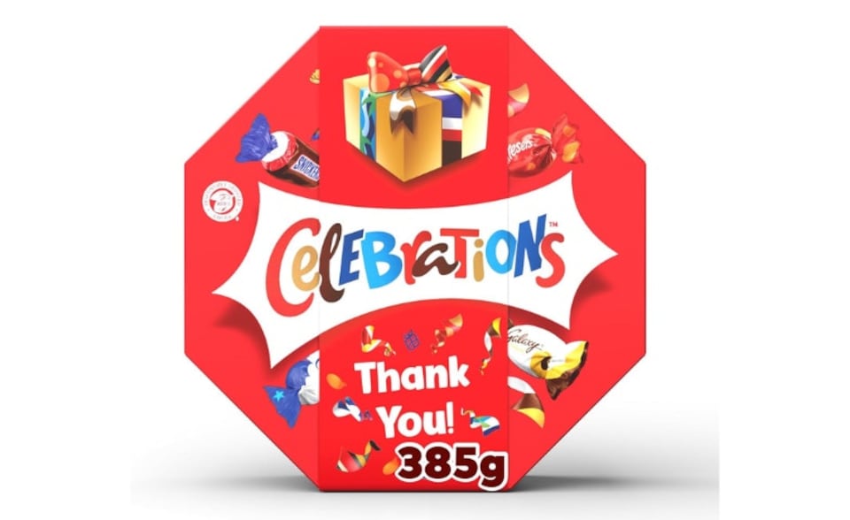 image 1 of Celebrations Centrepiece 385g Chocolate Gift with Thank You sleeve