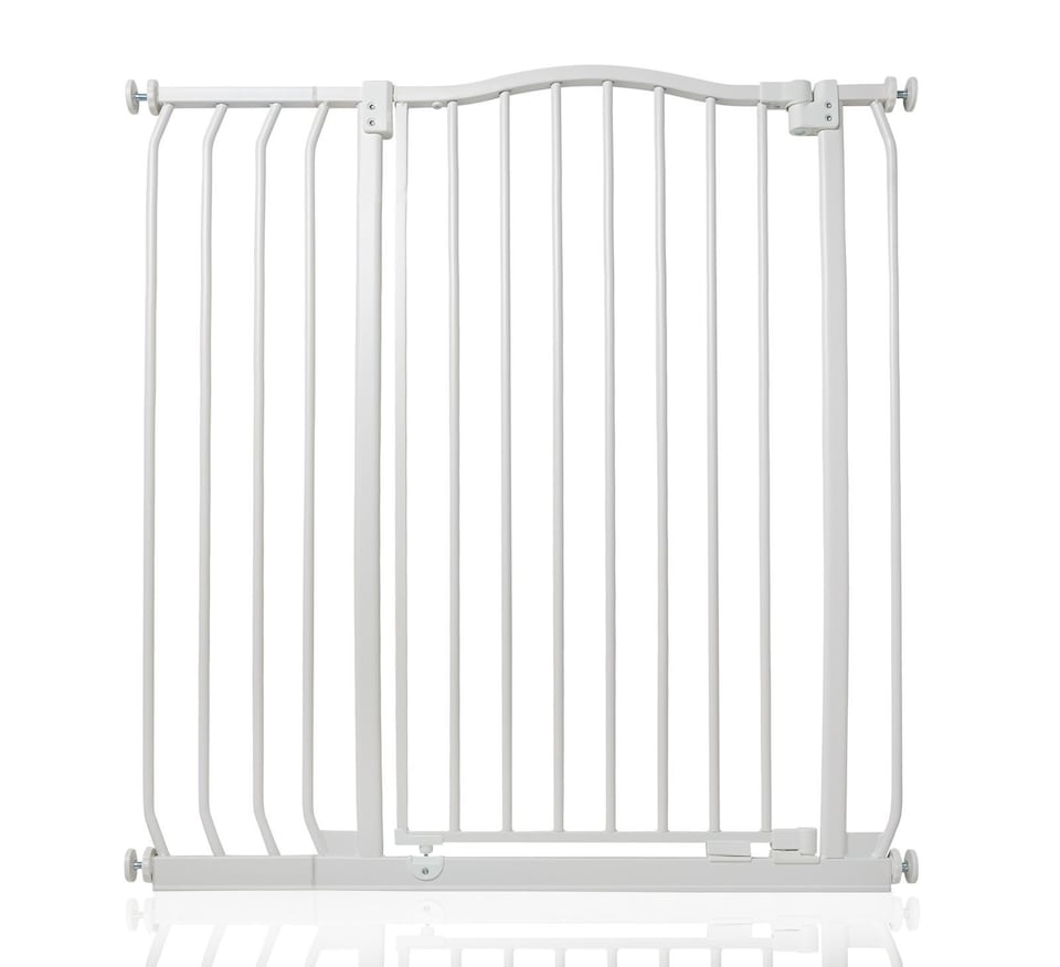 image 1 of Safetots Extra Tall Curved Top Safety Gate, 89cm - 98cm, Matt White, Extra Tall 100cm in Height, Pressure Fit Stair Gate, Baby Gate for Doors Hallways and Spaces, Safety Barrier, Easy Installation