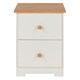 image 2 of Colorado 2 Drawer Petite Bedside Cabinet - MDF/MDP - 35 x 33 x 48.4 cm - Soft White/Oak