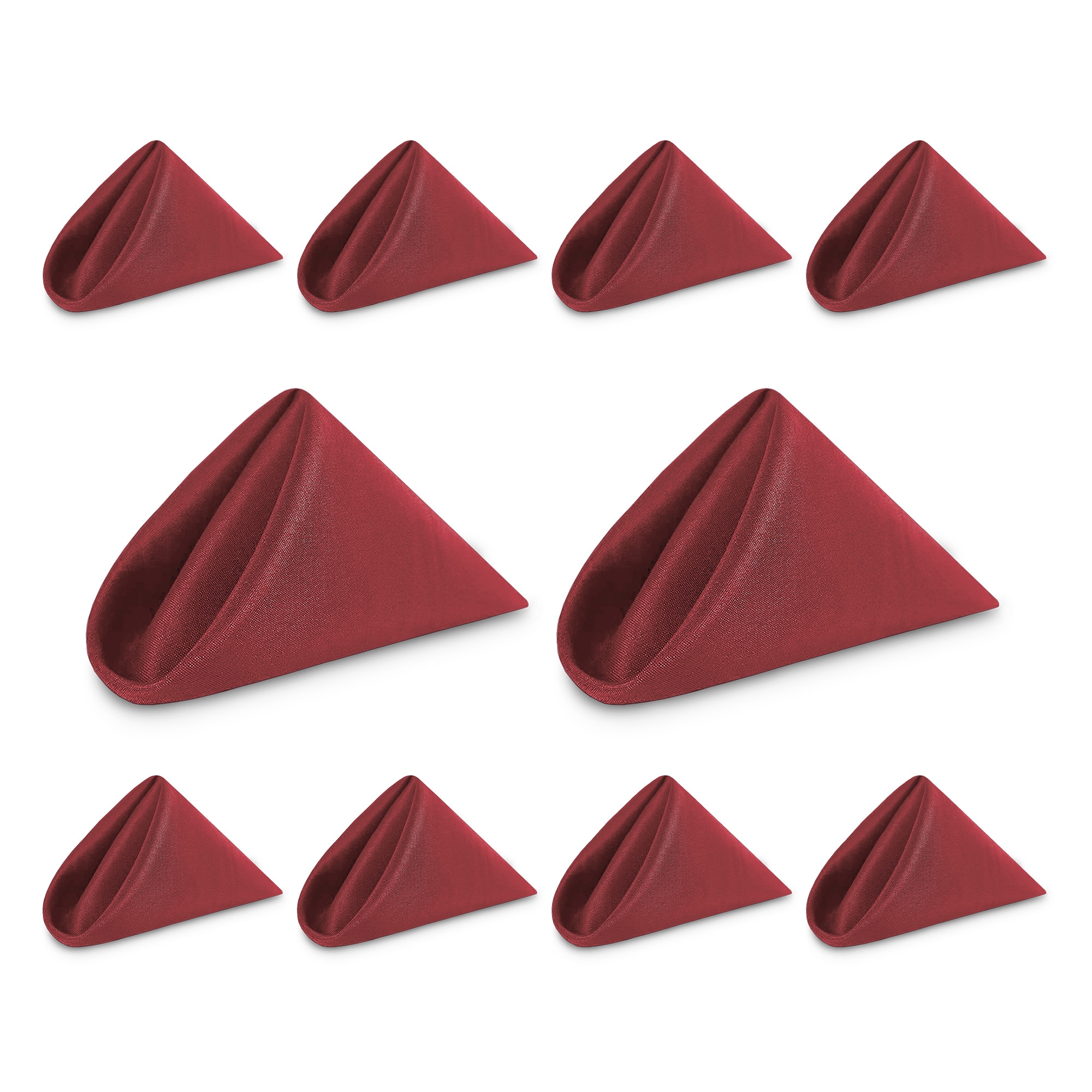 Neel Blue 20 Inch Polyester Table Napkins, Reusable, Wrinkle-Resistant Cloth Napkins, 10pcs in Dark Red
