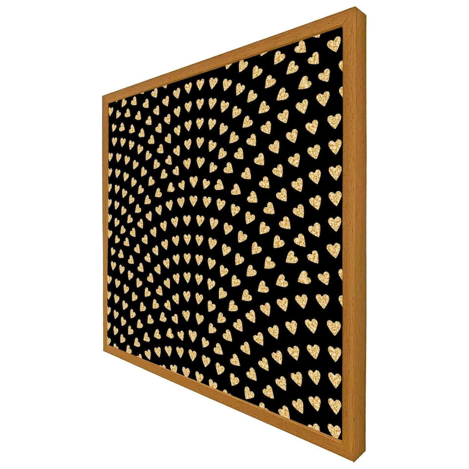image 1 of Geometric glitter love hearts (Picutre Frame) Black | XS