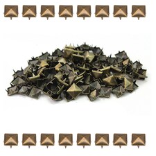 8mm Pyramid Shaped Nail Head Studs Square Metal Leather Rivets - 50pcs