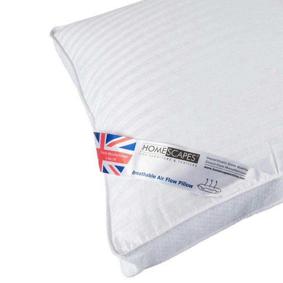 image 1 of Homescapes Air Flow Pillow Super Microfibre, 48 x 74 cm White