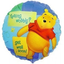 Winnie the Pooh Get Well Soon Birthday Foil Balloon - Yellow/Blue/Green - One Size