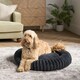 image 9 of OHS Ribbed Round Plush Plump Soft Warm Cosy Pet Dog Cat Cushioned Donut Bed Black | M
