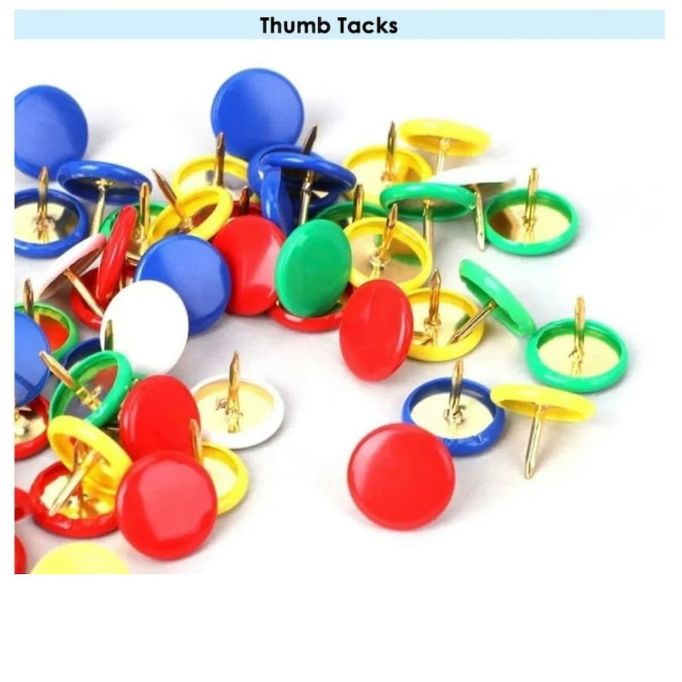 image 1 of Pack of 100 Vinyl Coated Thumbtacks 11mm