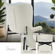 image 5 of Dining Chair Tessa - ergonomic high backrest, slim steel legs, soft fabric - per piece White | Woven Fabric Off-White/Black
