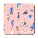 image 3 of different people with mobile phones and gadgets (Placemat & Coaster Set)