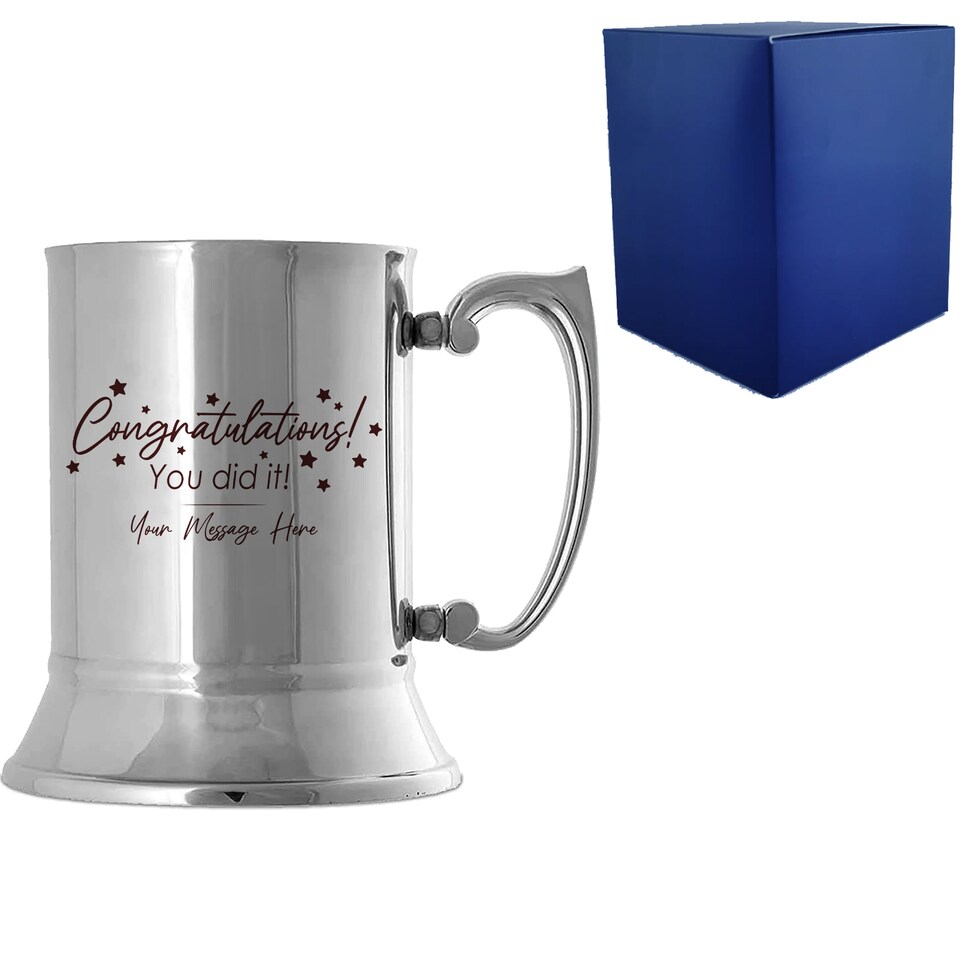 image 1 of Personalised Congratulations You Did It Engraved Steel Tankard