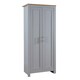 image 1 of Wardrobe 2 Door Bedroom Furniture Clothing Storage Oak Top Wooden Unit Grey