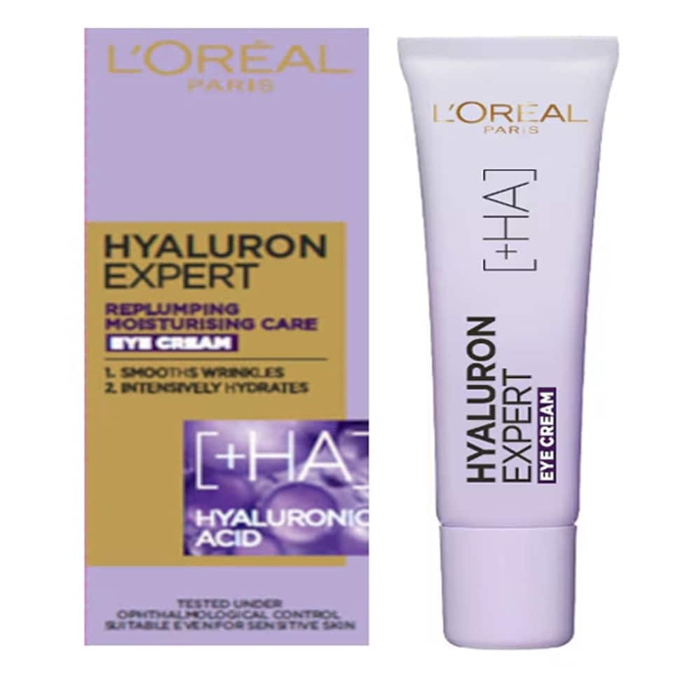 image 1 of L'Oreal Hyaluron Expert Replumping Moisturising Eye Cream with Hyaluronic Acid