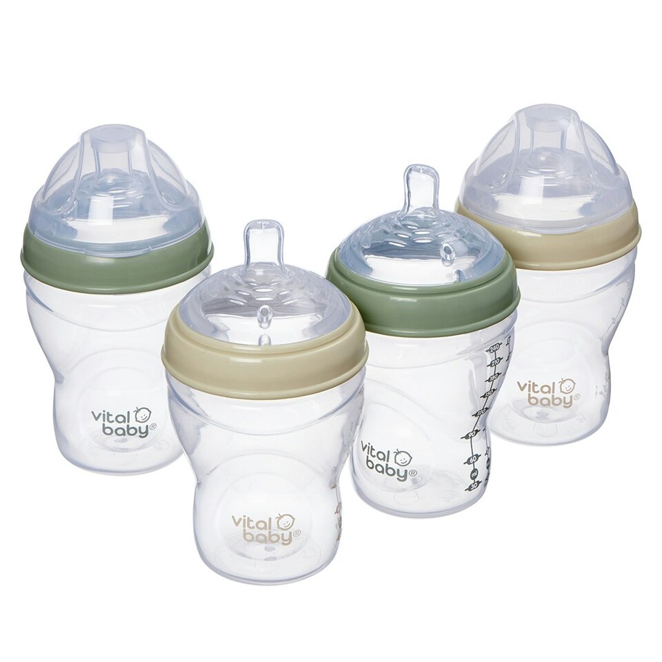 image 1 of Vital Baby Nurture breast like bottle 240ml 4pk Clear | One Size