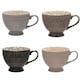 image 1 of Set of 4 Tea Cups Multi | Blue, Grey, Black