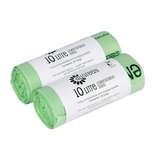 All-Green 10 Litre Compostable Food Waste Bin Liners - 2 Rolls