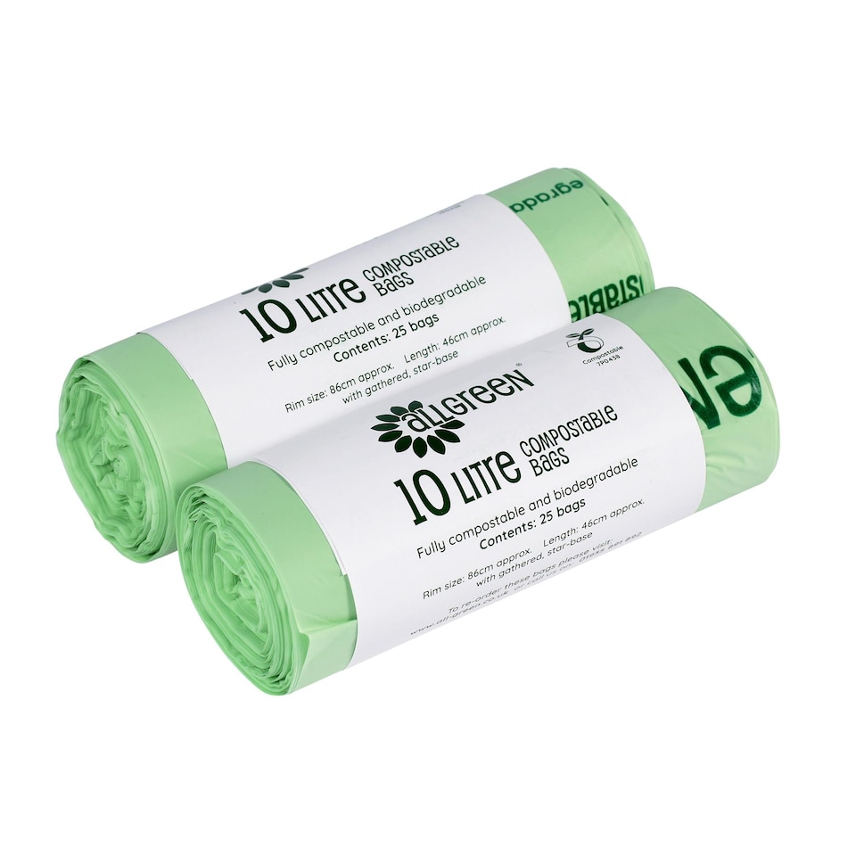 image 1 of All-Green 10 Litre Compostable Food Waste Bin Liners - 2 Rolls