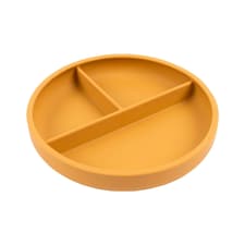 Tiny Dining Baby Divided Silicone Suction Plate - Ochre Orange