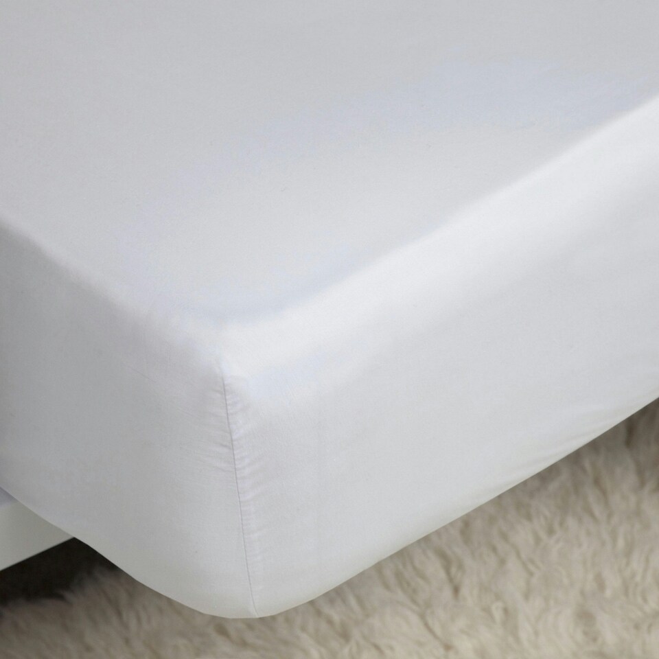 image 1 of Belledorm 200 Thread Count Cotton Percale Ultra Deep Fitted Sheet - White - Kingsize