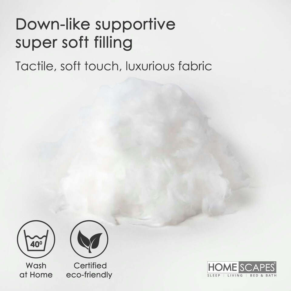 image 1 of Homescapes Luxury Super Microfibre Cushion Pad Insert Inner 80 x 80 cm (32 x 32 inches) - Pack of 2 | White | 80 x 80 cm (32 x 32")