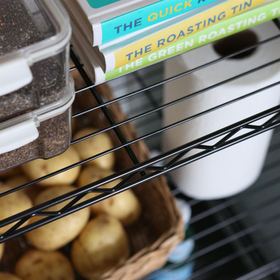 image 1 of Harbour Housewares Adjustable Wire Shelving Unit - 6 Tier - Black