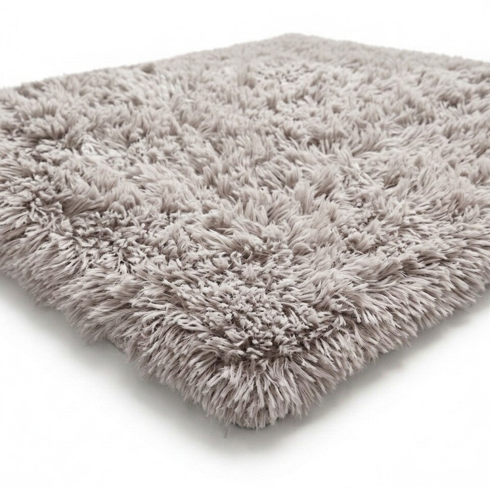 image 1 of Shaggy Fluffy Rug Ultra Soft Plush Modern Floor Rug Non Slip Reverse | Silver | 160 x 230cm