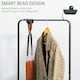 image 5 of HOMCOM Metal Clothes Rack with Shoe Stand, Clothing Rail on Wheels w/ 2 Basket