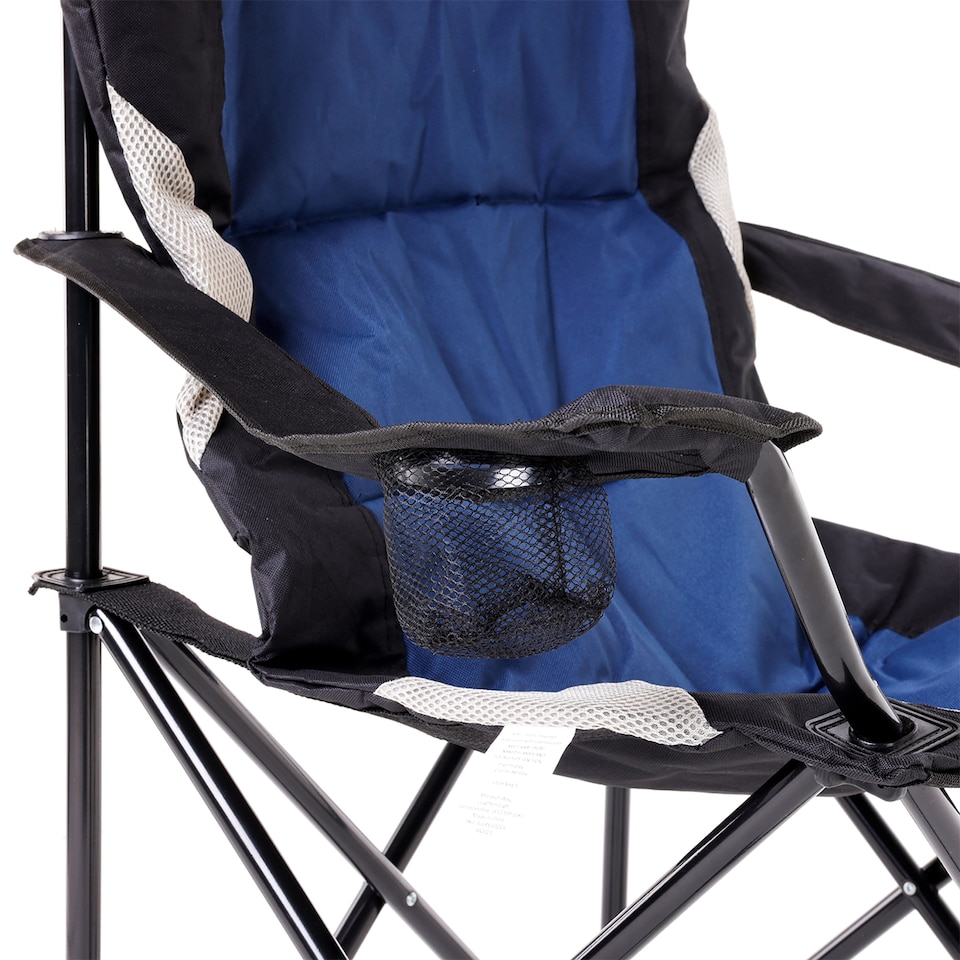 image 1 of Charles Bentley Odyssey Single Folding Camping Chair Blue & Grey Lightweight