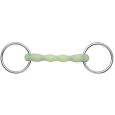 Shires Equikind Ripple Mullen Mouth Horse Loose Ring Snaffle Bit - Pale Green - 4.5in
