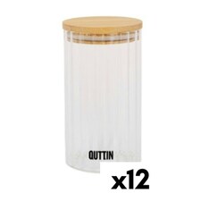 Transparent Glass Jar Quttin    9 x 16 cm 780 ml 9 x 16,5 cm (12 Units) N/A