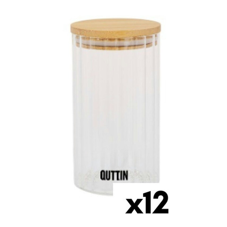 image 1 of Transparent Glass Jar Quttin 9 x 16 cm 780 ml 9 x 16,5 cm (12 Units) N/A