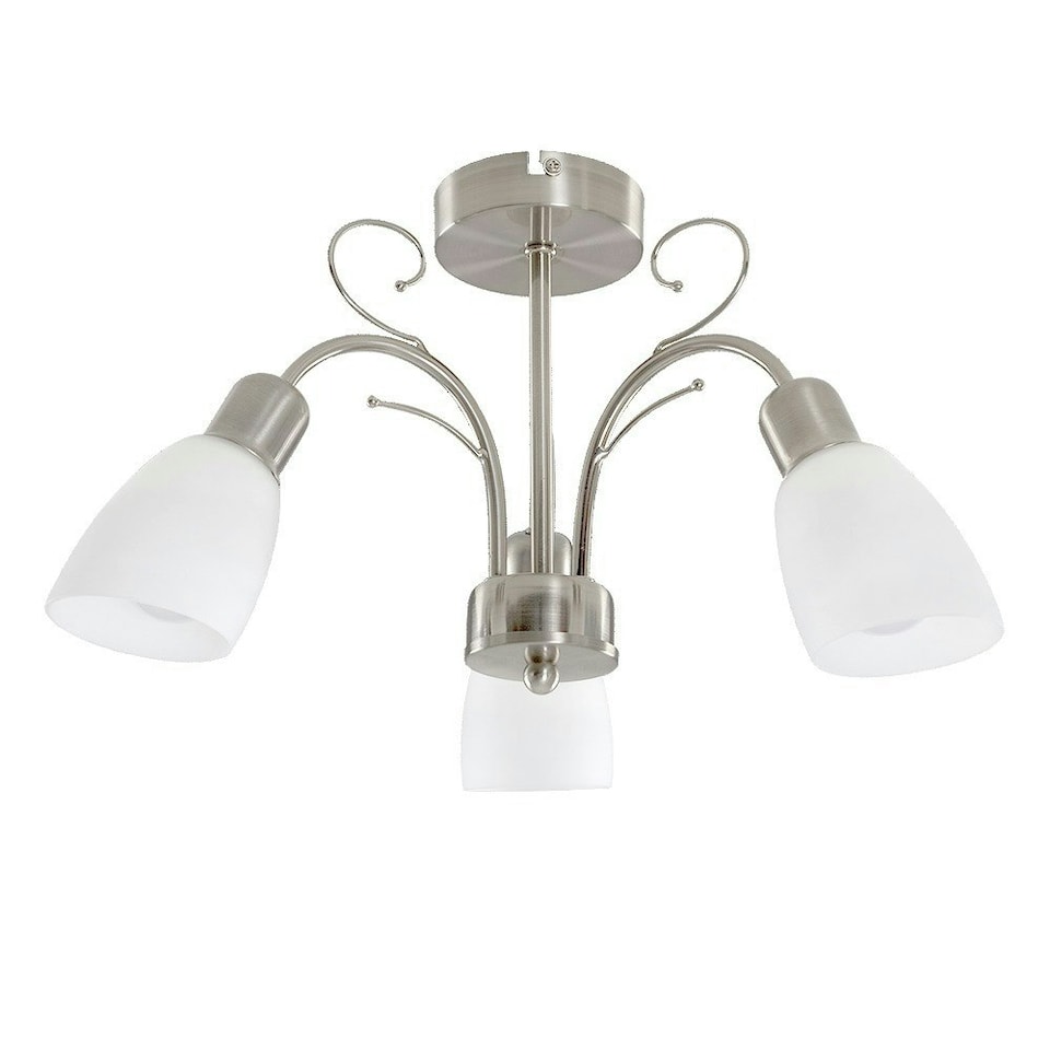 image 1 of ValueLights Newlyn 3 Way Brushed Chrome Ceiling Bar Light