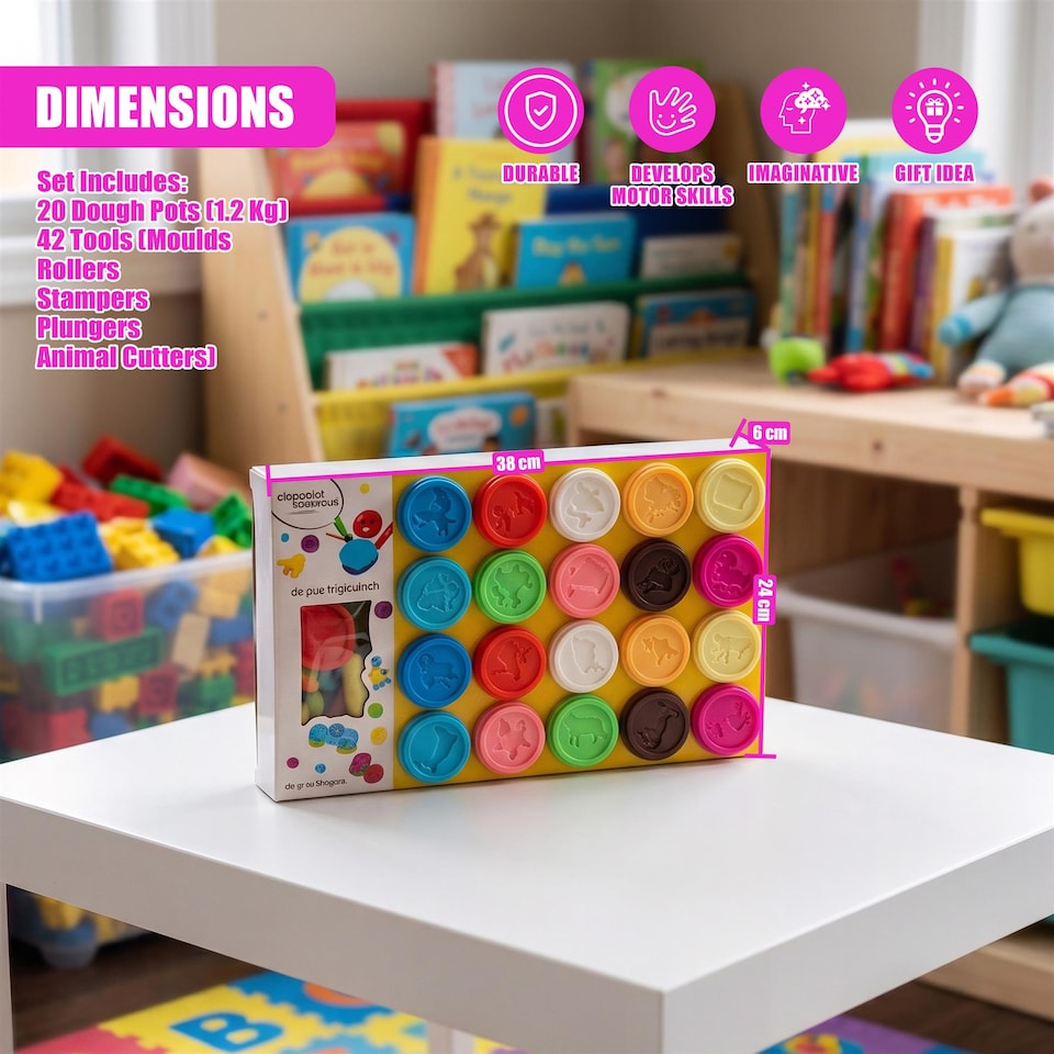 image 1 of The Magic Toy Shop Big Dough Set Creative Modeling Play Kit Multi Color