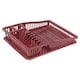 image 3 of Plastic Large Dish Rack Drainer Kitchen Sink Plate Cutlery Draining Drip Tray | Multi | Maroon Small
