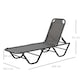 image 2 of Outsunny Sun Lounger Relaxed Recliner with 5-Position Adjustable Backrest Aluminium Frame for Pool, Sun Bathing, Grey