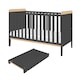 image 1 of Tutti Bambini Rio Cot Bed with Cot Top Changer & Mattress - Slate Grey/Oak