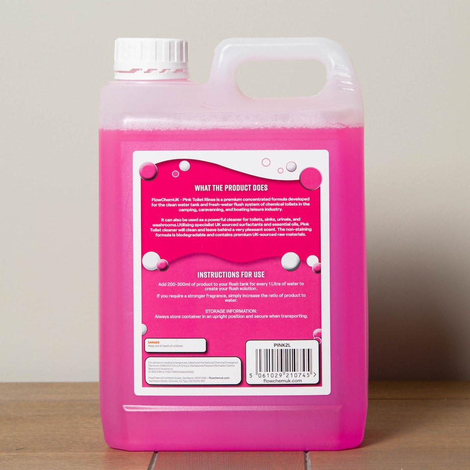 image 1 of 2.5L Cherry Pink & Blue Toilet Cleaning Rinse Concentrate Fluid Set