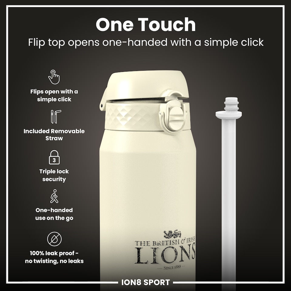image 1 of BIL Rugby x Sports Leak Proof Water Bottle, Vacuum Insulated, 750ml (24oz) | Cream | BIL Crest | One Size