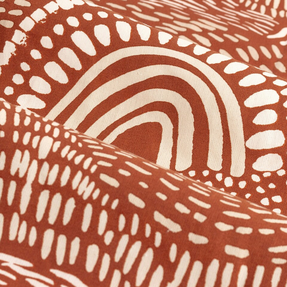 image 1 of Hoem Nola Abstract Chestnut Eyelet Curtains (W)229cm x (D)229cm Multi