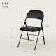 image 3 of HOMCOM 2 Pack Padded Folding Chairs with Cushioned Seat and Metal Frame Black