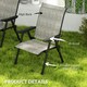 image 5 of Outsunny Folding Garden Dining Chairs Set of 2 with Mesh Seat, Brown Grey | 4PCS