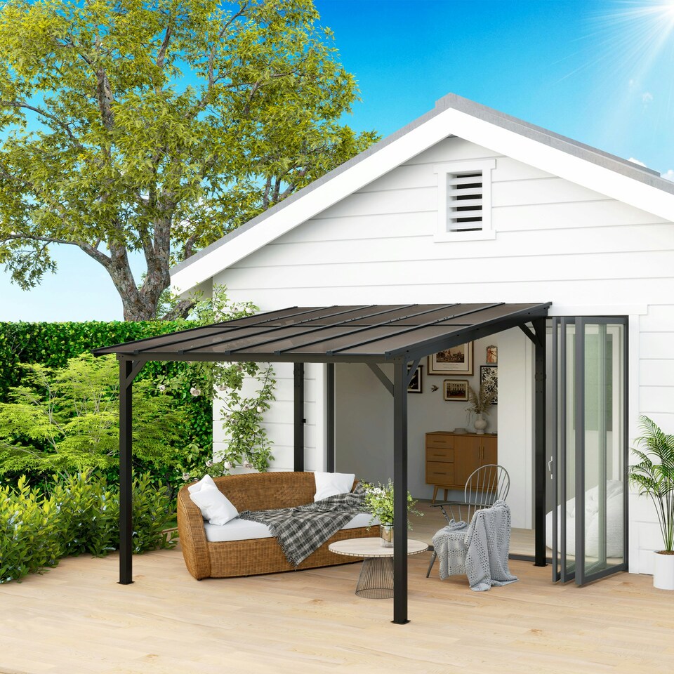 image 1 of 3 x 3(m) Pergola Kit Gazebo with UPF 50+ and Waterproof Polycarbonate Roof