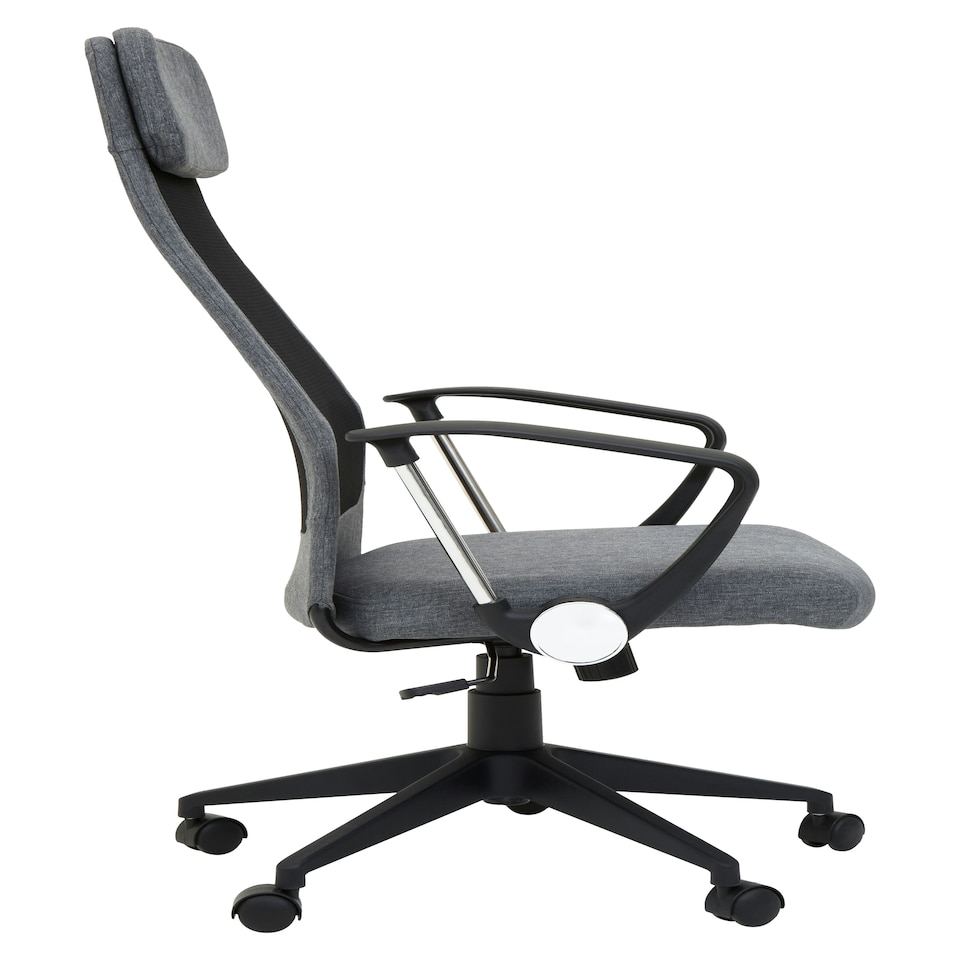 image 1 of Interiors by Premier Brent Black Mesh And Grey Fabric Home Office Chair