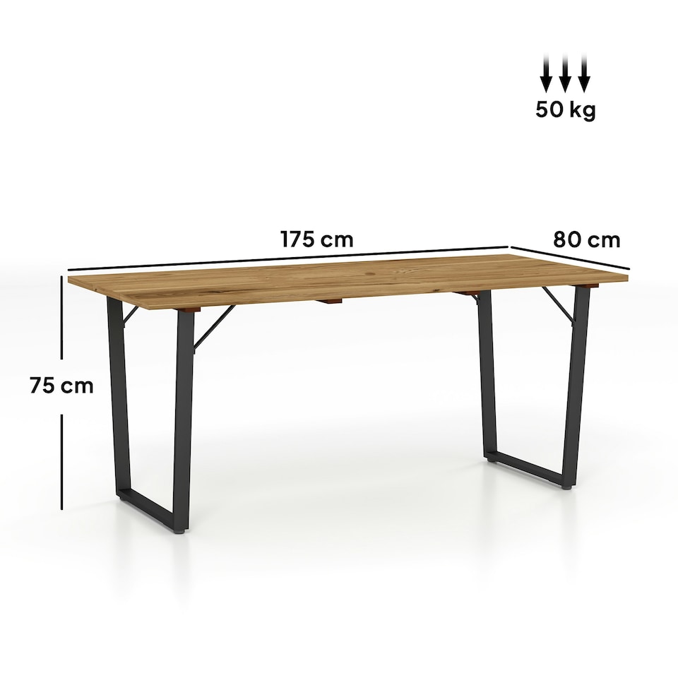 image 1 of Outsunny 175x80cm Rectangular Dining Table for 6, Brown Brown