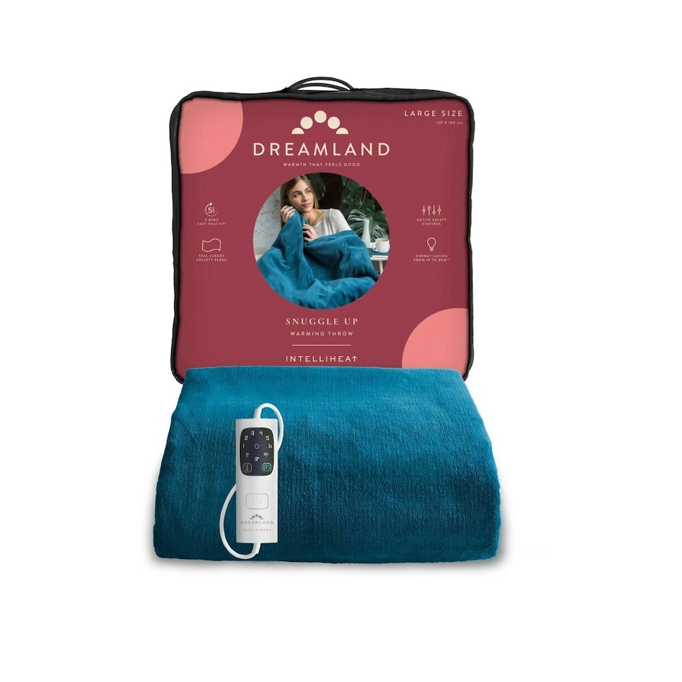 Dreamland Snuggle Up Warming Throw-Teal 120X160cm