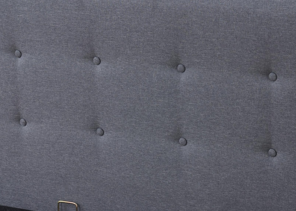 image 1 of The Oslo Grey Linen Tufted Ottoman Bed Frame - Double | Grey | Charcoal
