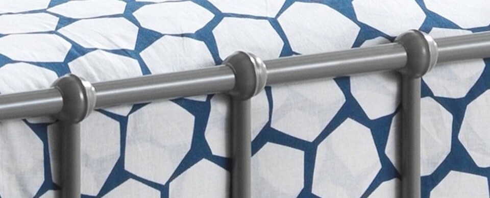 image 1 of 3ft Single Light grey Tubular Steel Metal Retro Victorian Bed Frame Bedstead | Grey | Pebble | Single