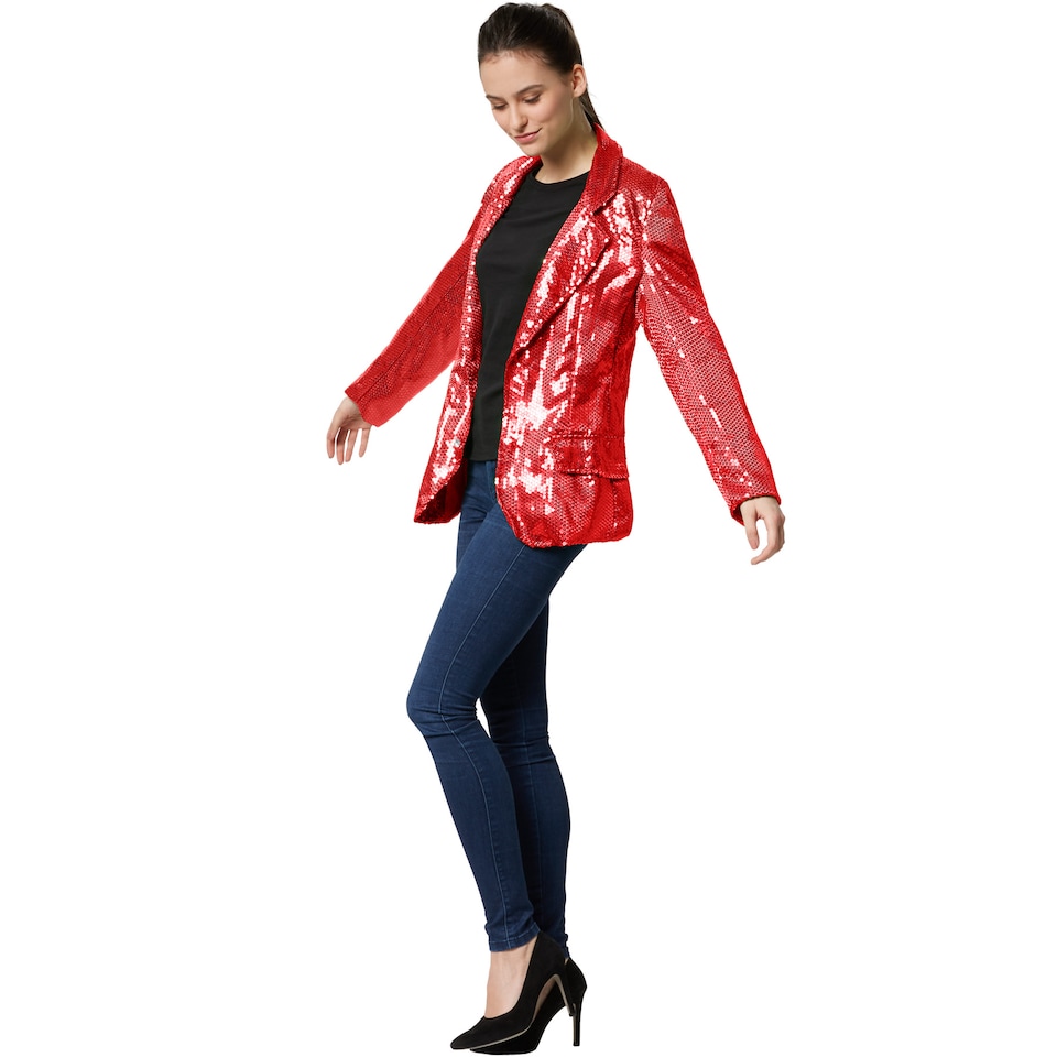 image 1 of Womens sequin jacket | Red | red | 1