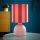image 1 of ValueLights Miley Pink Stripes Drum Lamp Shade Pale Pink Table Lamp Pink