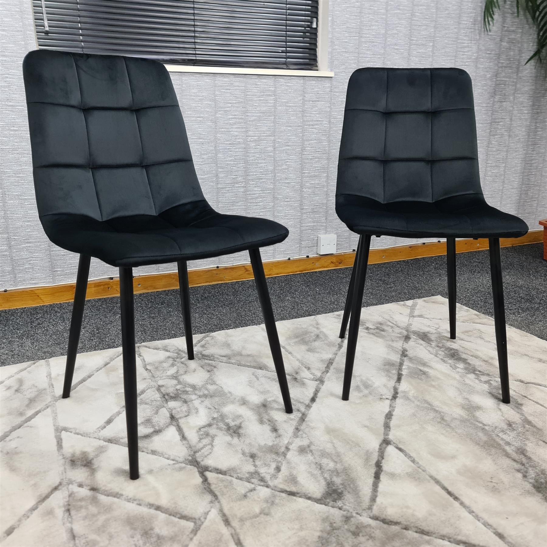 Dining Chairs Set Of 2 Black Tufted Chairs Velvet Chairs Seats Kosy Koala